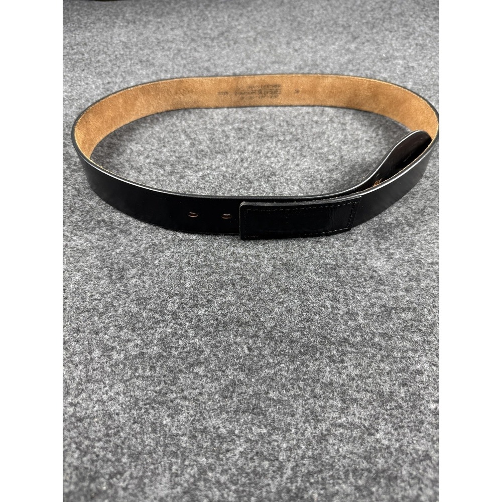 Vintage‎ Leather Belt Top Grain Black 34 No Buckle minimalist